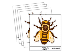 European Honey Bee Insect Beekeeping Waterproof Vinyl Phone Tablet Laptop Water Bottle Sticker Set - 5 Pack