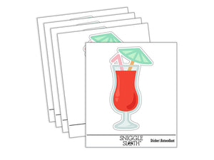 Daiquiri Cocktail Umbrella Drink Waterproof Vinyl Phone Tablet Laptop Water Bottle Sticker Set - 5 Pack