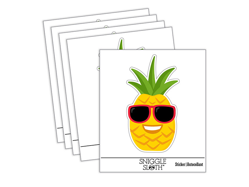 Pineapple with Sunglasses Waterproof Vinyl Phone Tablet Laptop Water Bottle Sticker Set - 5 Pack