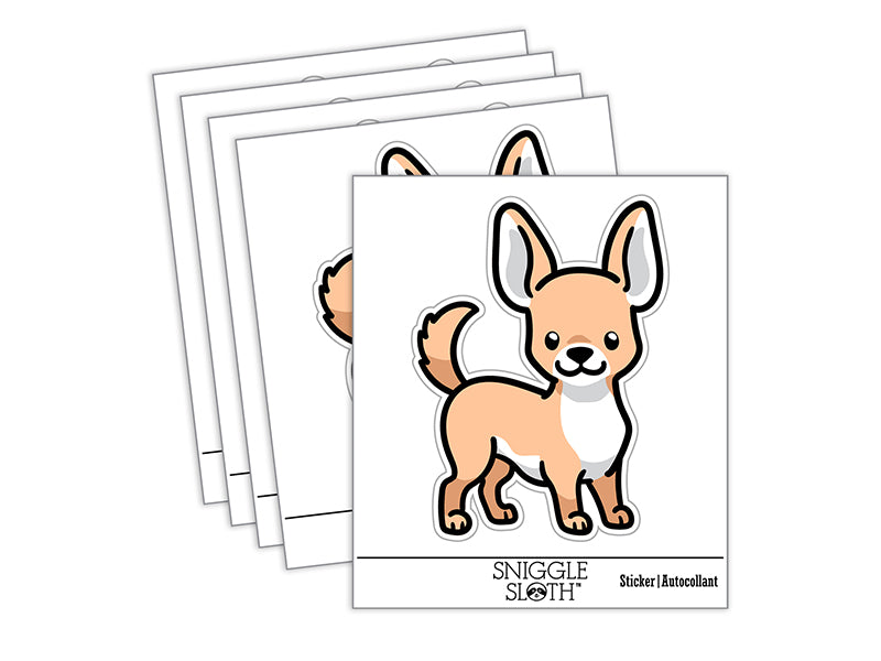 Chihuahua Standing Dog Waterproof Vinyl Phone Tablet Laptop Water Bottle Sticker Set - 5 Pack
