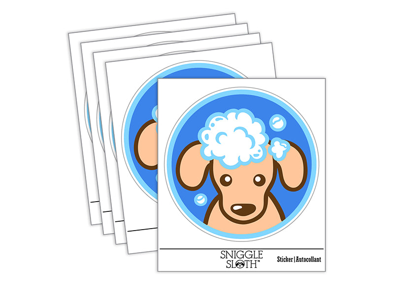 Dog Wash Bubble Bath Waterproof Vinyl Phone Tablet Laptop Water Bottle Sticker Set - 5 Pack