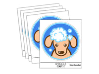 Dog Wash Bubble Bath Waterproof Vinyl Phone Tablet Laptop Water Bottle Sticker Set - 5 Pack