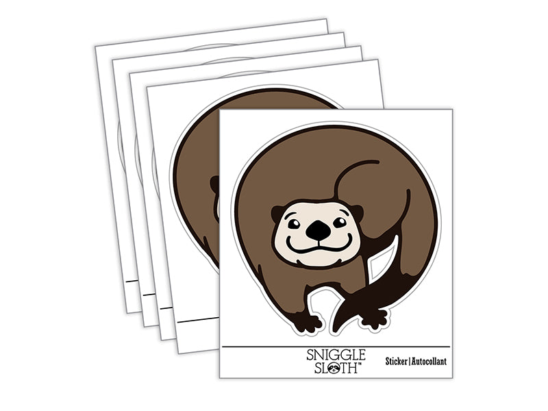 Mischievous River Otter Waterproof Vinyl Phone Tablet Laptop Water Bottle Sticker Set - 5 Pack