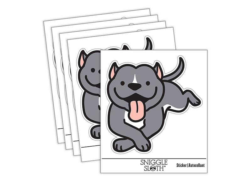 Pit Bull Happy Laying Down Dog Waterproof Vinyl Phone Tablet Laptop Water Bottle Sticker Set - 5 Pack