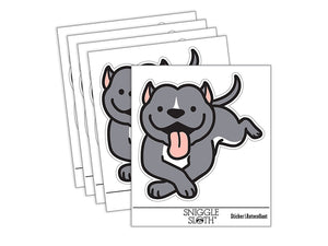 Pit Bull Happy Laying Down Dog Waterproof Vinyl Phone Tablet Laptop Water Bottle Sticker Set - 5 Pack