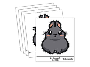 Pygmy Rabbit Bunny Cute Waterproof Vinyl Phone Tablet Laptop Water Bottle Sticker Set - 5 Pack