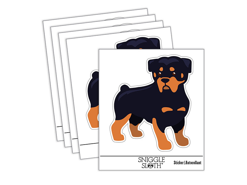 Rottweiler Rottie Standing Dog Waterproof Vinyl Phone Tablet Laptop Water Bottle Sticker Set - 5 Pack