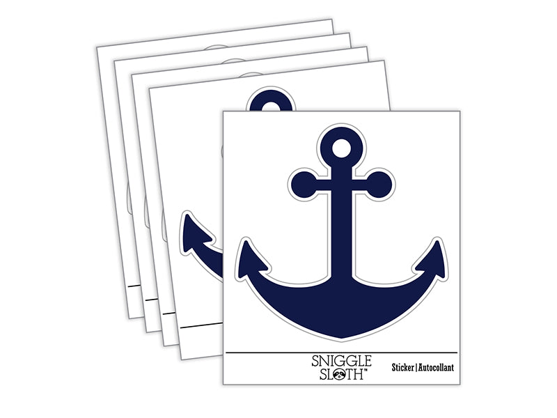 Ship Anchor Nautical Waterproof Vinyl Phone Tablet Laptop Water Bottle Sticker Set - 5 Pack