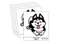 Siberian Husky Laying Down Dog Waterproof Vinyl Phone Tablet Laptop Water Bottle Sticker Set - 5 Pack