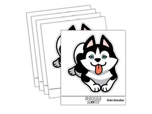 Siberian Husky Laying Down Dog Waterproof Vinyl Phone Tablet Laptop Water Bottle Sticker Set - 5 Pack