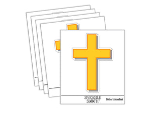 Cross with Shadow Christian Religion Waterproof Vinyl Phone Tablet Laptop Water Bottle Sticker Set - 5 Pack