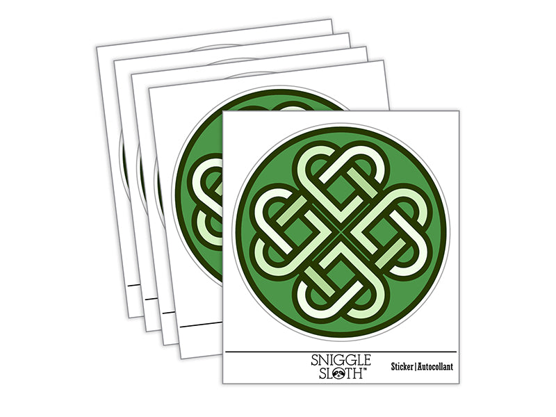 Celtic Shamrock Knot Outline Waterproof Vinyl Phone Tablet Laptop Water Bottle Sticker Set - 5 Pack