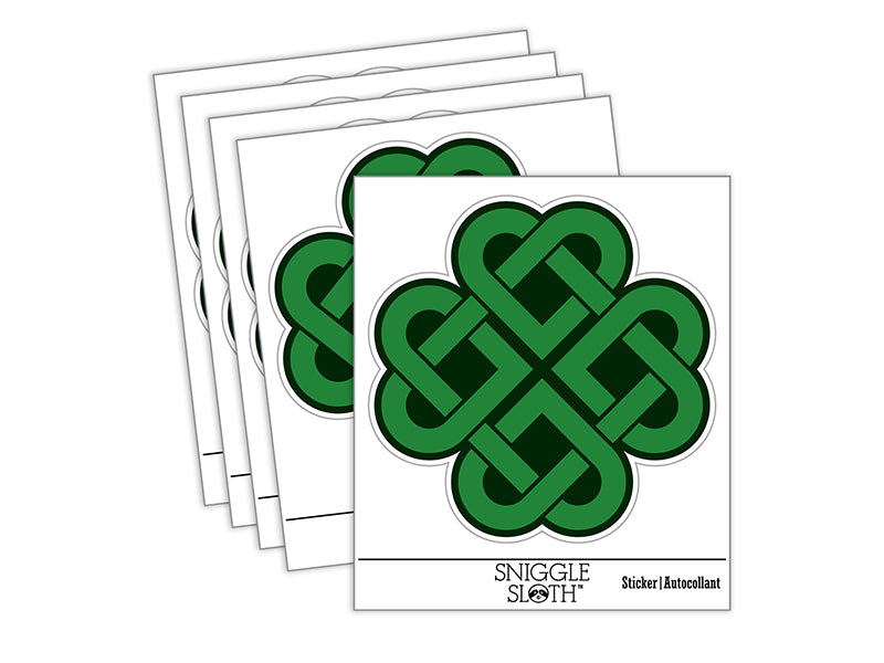 Celtic Shamrock Knot Silhouette Waterproof Vinyl Phone Tablet Laptop Water Bottle Sticker Set - 5 Pack