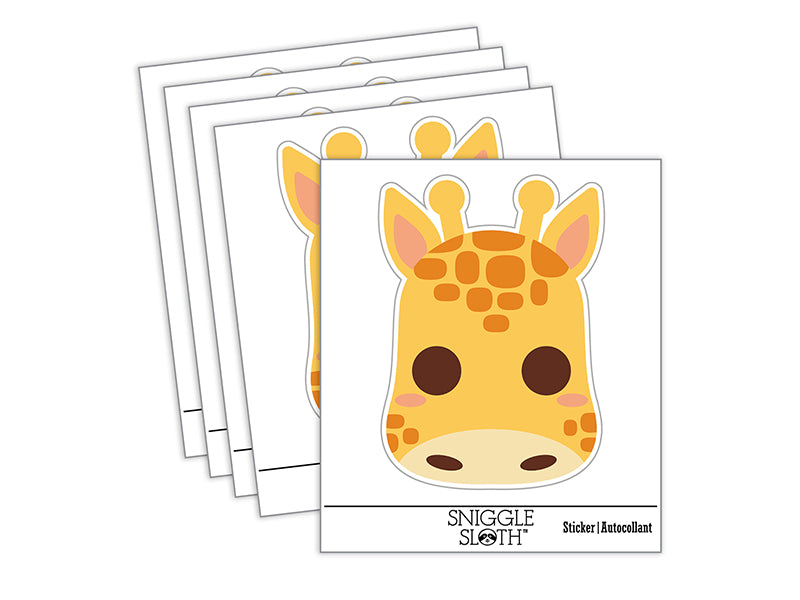 Kawaii Chibi Giraffe Face Blushing Cheeks Waterproof Vinyl Phone Tablet Laptop Water Bottle Sticker Set - 5 Pack