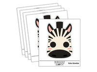 Charming Kawaii Chibi Zebra Face Blushing Cheeks Waterproof Vinyl Phone Tablet Laptop Water Bottle Sticker Set - 5 Pack