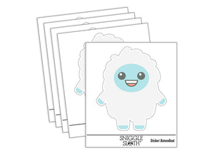 Excited Happy Kawaii Chibi Yeti Waterproof Vinyl Phone Tablet Laptop Water Bottle Sticker Set - 5 Pack