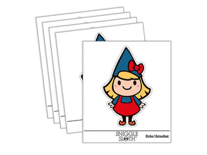 Cute Little Lady Gnome Waterproof Vinyl Phone Tablet Laptop Water Bottle Sticker Set - 5 Pack