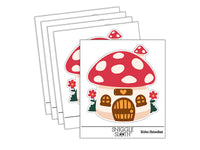 Cute Mushroom Gnome Home Waterproof Vinyl Phone Tablet Laptop Water Bottle Sticker Set - 5 Pack