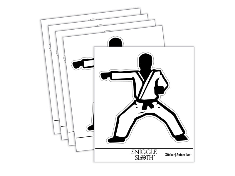 Kung Fu Martial Arts Rider Stance Karate Gi Waterproof Vinyl Phone Tablet Laptop Water Bottle Sticker Set - 5 Pack
