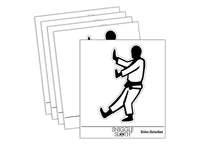 Kung Fu Martial Arts Tai Chi Stance Karate Gi Waterproof Vinyl Phone Tablet Laptop Water Bottle Sticker Set - 5 Pack