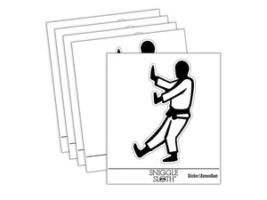 Kung Fu Martial Arts Tai Chi Stance Karate Gi Waterproof Vinyl Phone Tablet Laptop Water Bottle Sticker Set - 5 Pack