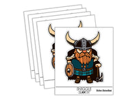 Stout Bearded Viking with Horned Helmet Waterproof Vinyl Phone Tablet Laptop Water Bottle Sticker Set - 5 Pack