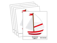 Summer Sailboat Sailing Waterproof Vinyl Phone Tablet Laptop Water Bottle Sticker Set - 5 Pack