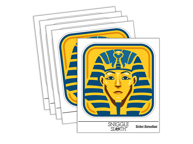 Ancient Egyptian Pharaoh with Crown Waterproof Vinyl Phone Tablet Laptop Water Bottle Sticker Set - 5 Pack