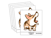 Barking Spotted Dog Corgi Waterproof Vinyl Phone Tablet Laptop Water Bottle Sticker Set - 5 Pack