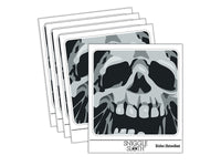 Negative Skull Spooky Bone Face Halloween Waterproof Vinyl Phone Tablet Laptop Water Bottle Sticker Set - 5 Pack