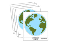 Globe of Earth Waterproof Vinyl Phone Tablet Laptop Water Bottle Sticker Set - 5 Pack