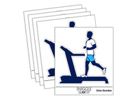 Man Running on Treadmill Cardio Workout Gym Waterproof Vinyl Phone Tablet Laptop Water Bottle Sticker Set - 5 Pack