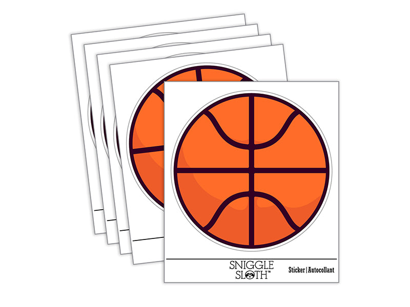 Basketball Sports Ball Waterproof Vinyl Phone Tablet Laptop Water Bottle Sticker Set - 5 Pack