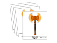 Battle Axe Dwarven Fantasy Weapon Waterproof Vinyl Phone Tablet Laptop Water Bottle Sticker Set - 5 Pack