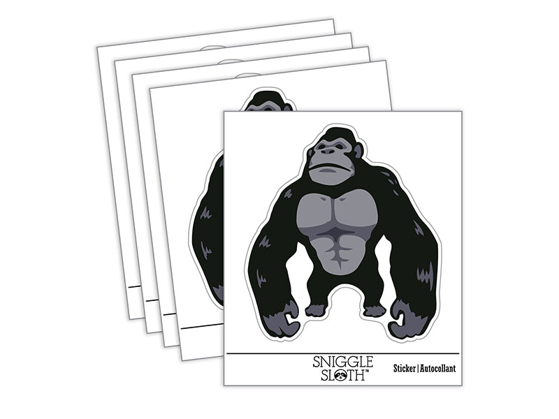 Brawny Gorilla Ape Waterproof Vinyl Phone Tablet Laptop Water Bottle Sticker Set - 5 Pack