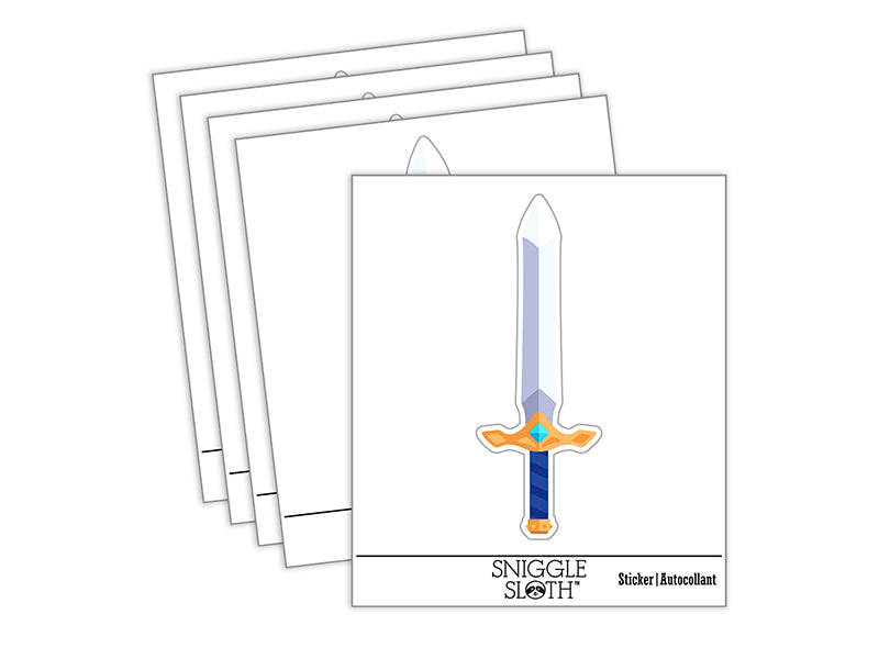 Sword Blade Fighter Fantasy Weapon Waterproof Vinyl Phone Tablet Laptop Water Bottle Sticker Set - 5 Pack