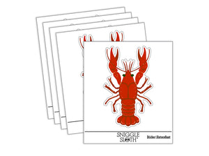 Crawdad Crayfish Mudbug Crustacean Waterproof Vinyl Phone Tablet Laptop Water Bottle Sticker Set - 5 Pack