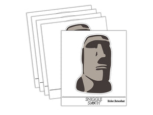 Easter Island Statue Stone Head Monument Waterproof Vinyl Phone Tablet Laptop Water Bottle Sticker Set - 5 Pack