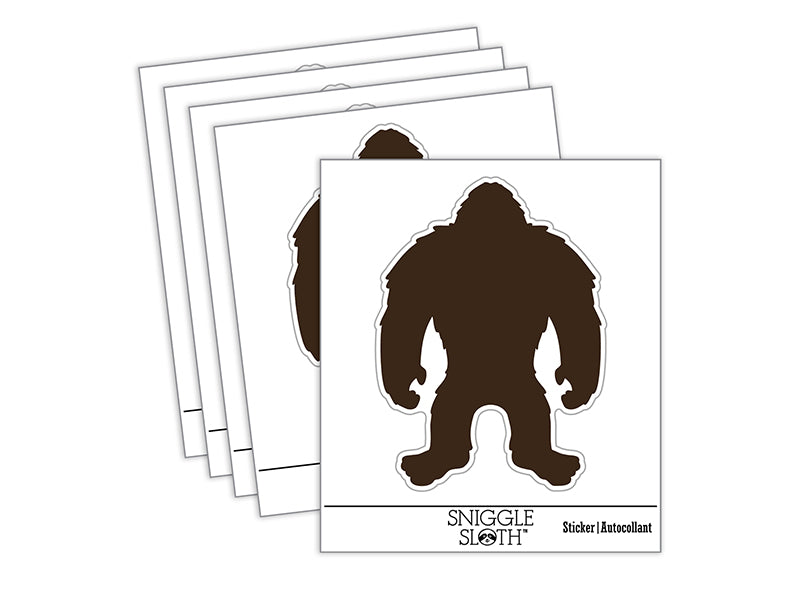 Hairy Bigfoot Sasquatch Standing Silhouette Waterproof Vinyl Phone Tablet Laptop Water Bottle Sticker Set - 5 Pack