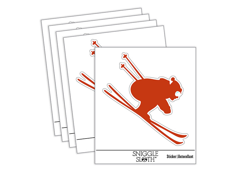 Skiing Ski Tuck Bully Bullet Stance Downhill Waterproof Vinyl Phone Tablet Laptop Water Bottle Sticker Set - 5 Pack