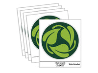Three Leaves Circle Recycle Pattern Waterproof Vinyl Phone Tablet Laptop Water Bottle Sticker Set - 5 Pack