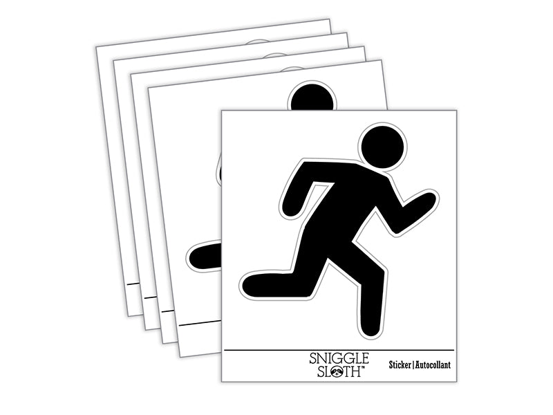 Running Icon Marathon Runner Waterproof Vinyl Phone Tablet Laptop Water Bottle Sticker Set - 5 Pack