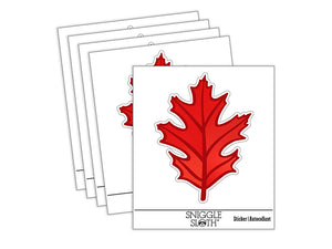 Red Oak Leaf Waterproof Vinyl Phone Tablet Laptop Water Bottle Sticker Set - 5 Pack
