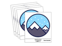 Snowy Mountainscape Waterproof Vinyl Phone Tablet Laptop Water Bottle Sticker Set - 5 Pack