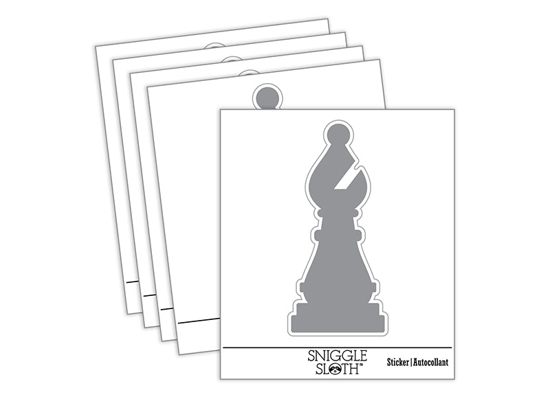 Chess Bishop Piece Waterproof Vinyl Phone Tablet Laptop Water Bottle Sticker Set - 5 Pack