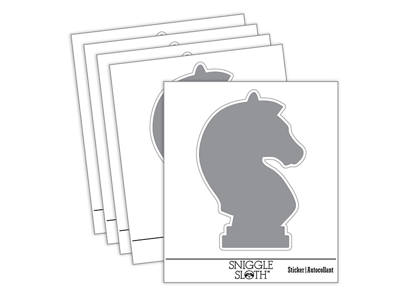 Chess Knight Piece Waterproof Vinyl Phone Tablet Laptop Water Bottle Sticker Set - 5 Pack