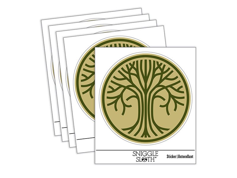 Geometric Lines Tree of Life Waterproof Vinyl Phone Tablet Laptop Water Bottle Sticker Set - 5 Pack