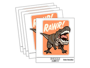 Tyrannosaurus Rex Rawr Roar Dinosaur Waterproof Vinyl Phone Tablet Laptop Water Bottle Sticker Set - 5 Pack