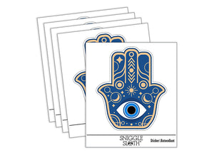 Hamsa Evil Eye Hand Ward Protection Symbol Charm Waterproof Vinyl Phone Tablet Laptop Water Bottle Sticker Set - 5 Pack