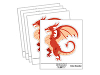 Fierce Wyvern Dragon Fantasy Silhouette Waterproof Vinyl Phone Tablet Laptop Water Bottle Sticker Set - 5 Pack